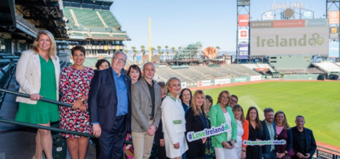 Tourism Ireland and industry partners at a baseball field as part of West Coast USA sales mission.