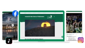 Social media and web images of Tourism Ireland's Home of Halloween promotions.