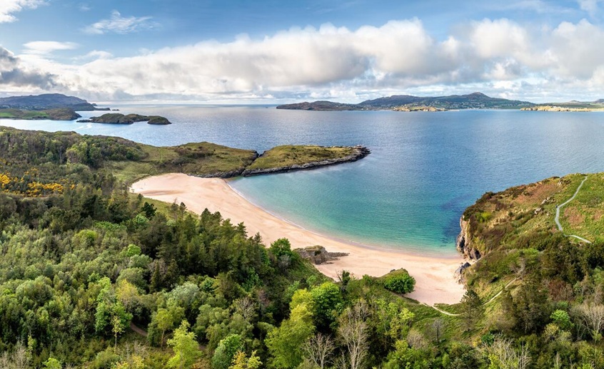 Sandy beach coastal view