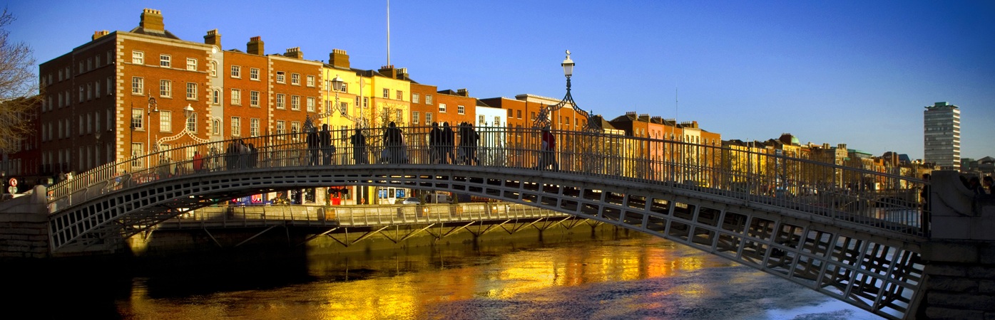 City bridge over river.