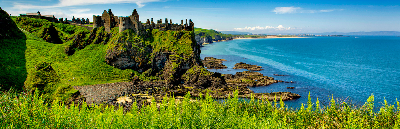 Old castle ruins beside the sea