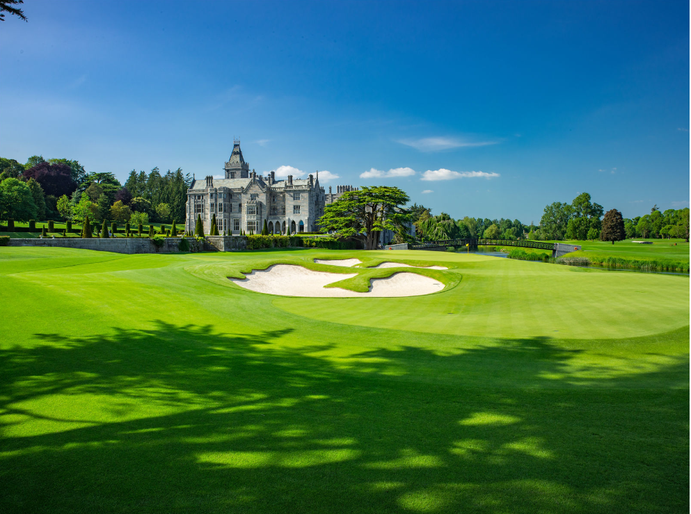 An image of the vibrant green grass, beating sun at Adare Manor 
