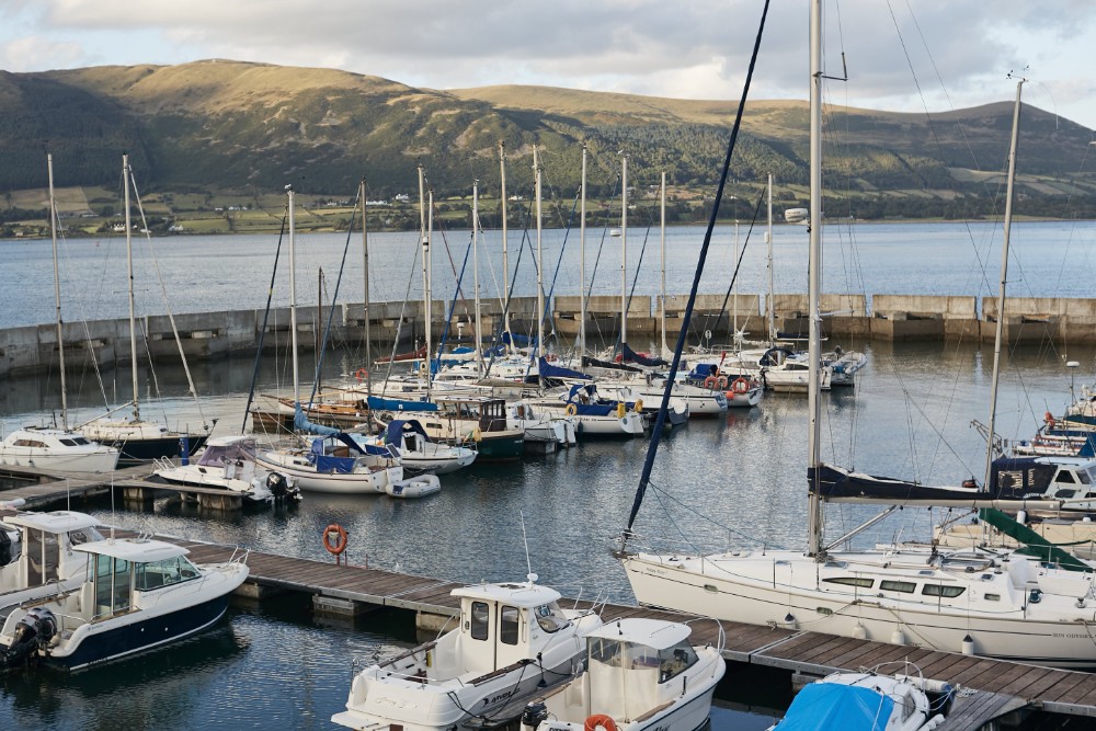 A lake with boats on it