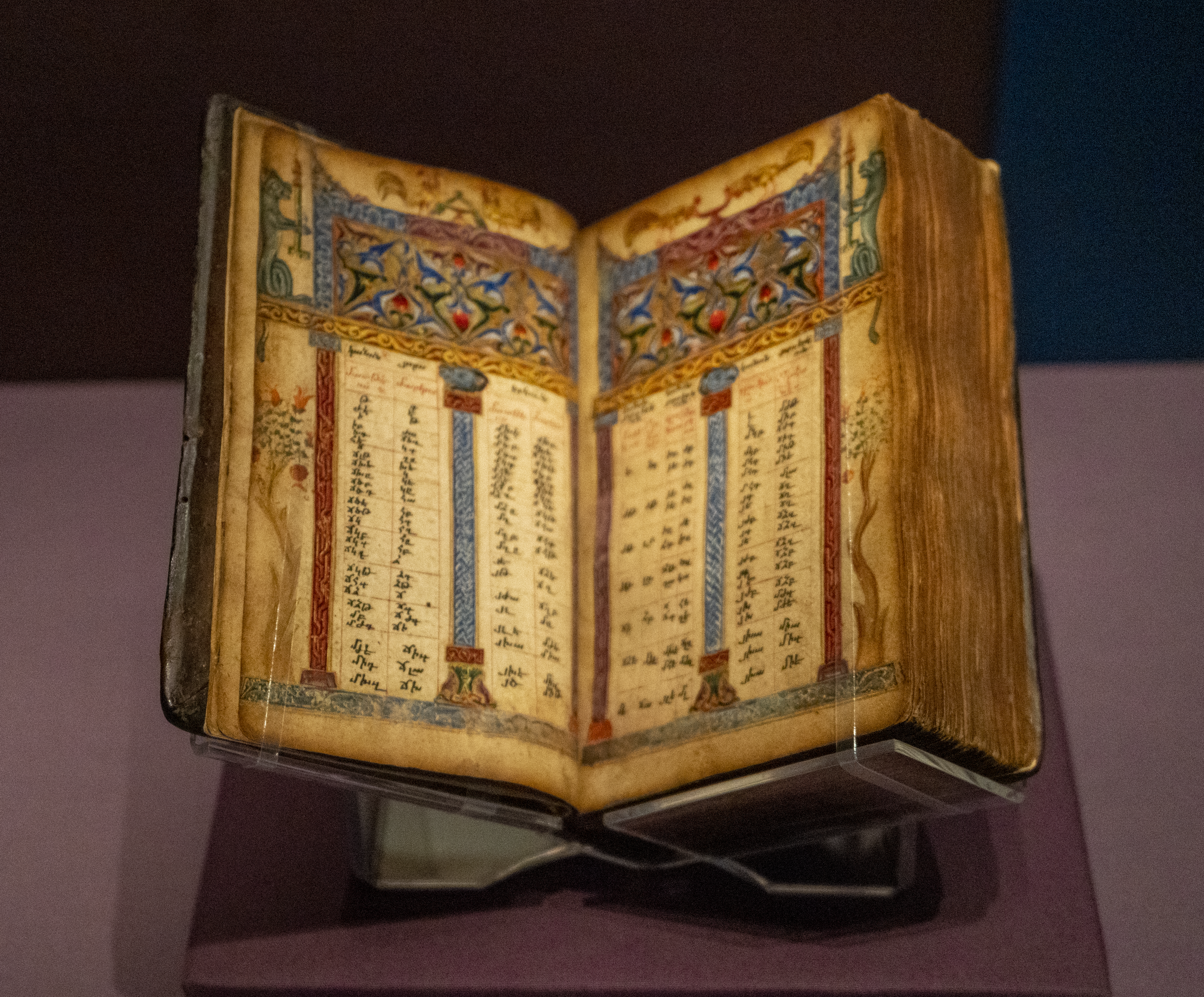 ein aufgeschlagenes Buch in der Chester-Beatty-Ausstellung