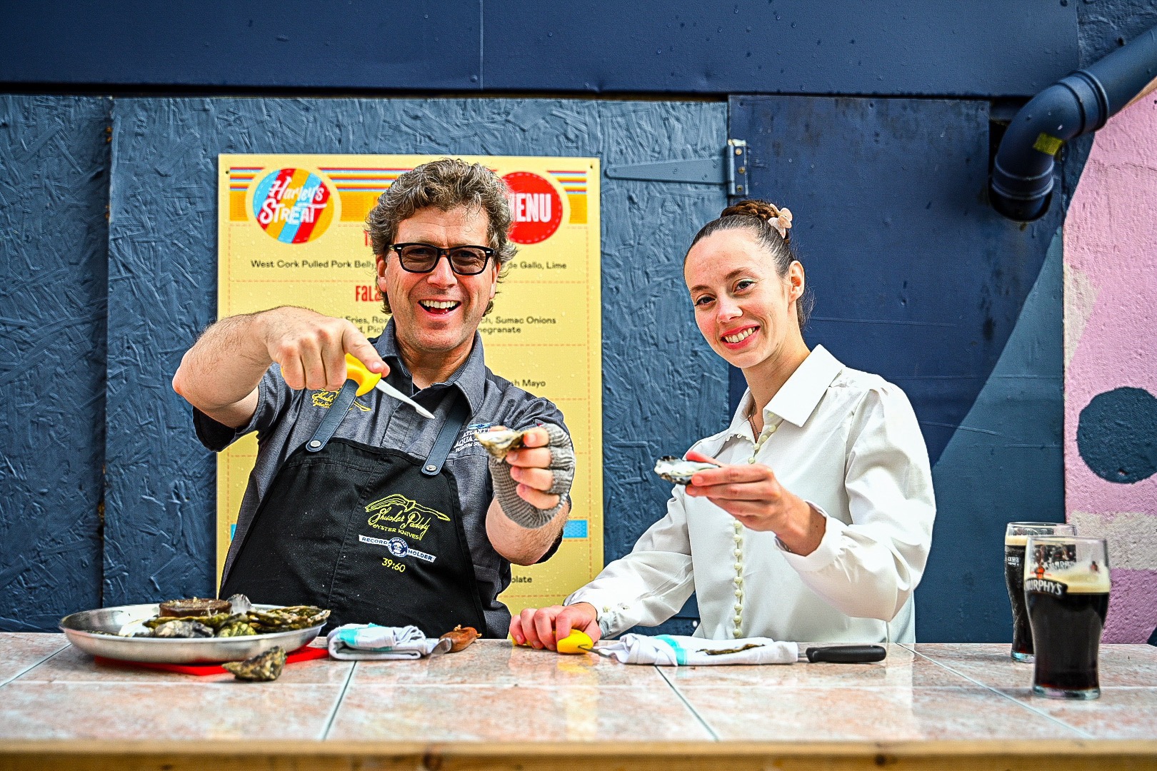 Cork on a Fork Festival, Oyster hucking competition, Cork City Image of Cork on a Fork Festival, Oyster hucking competition, Cork City