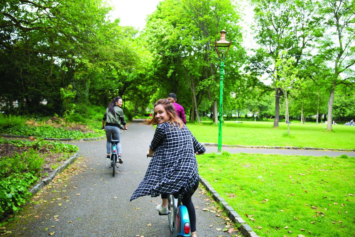 Image of Cycling through Merrion Square_ Dublin