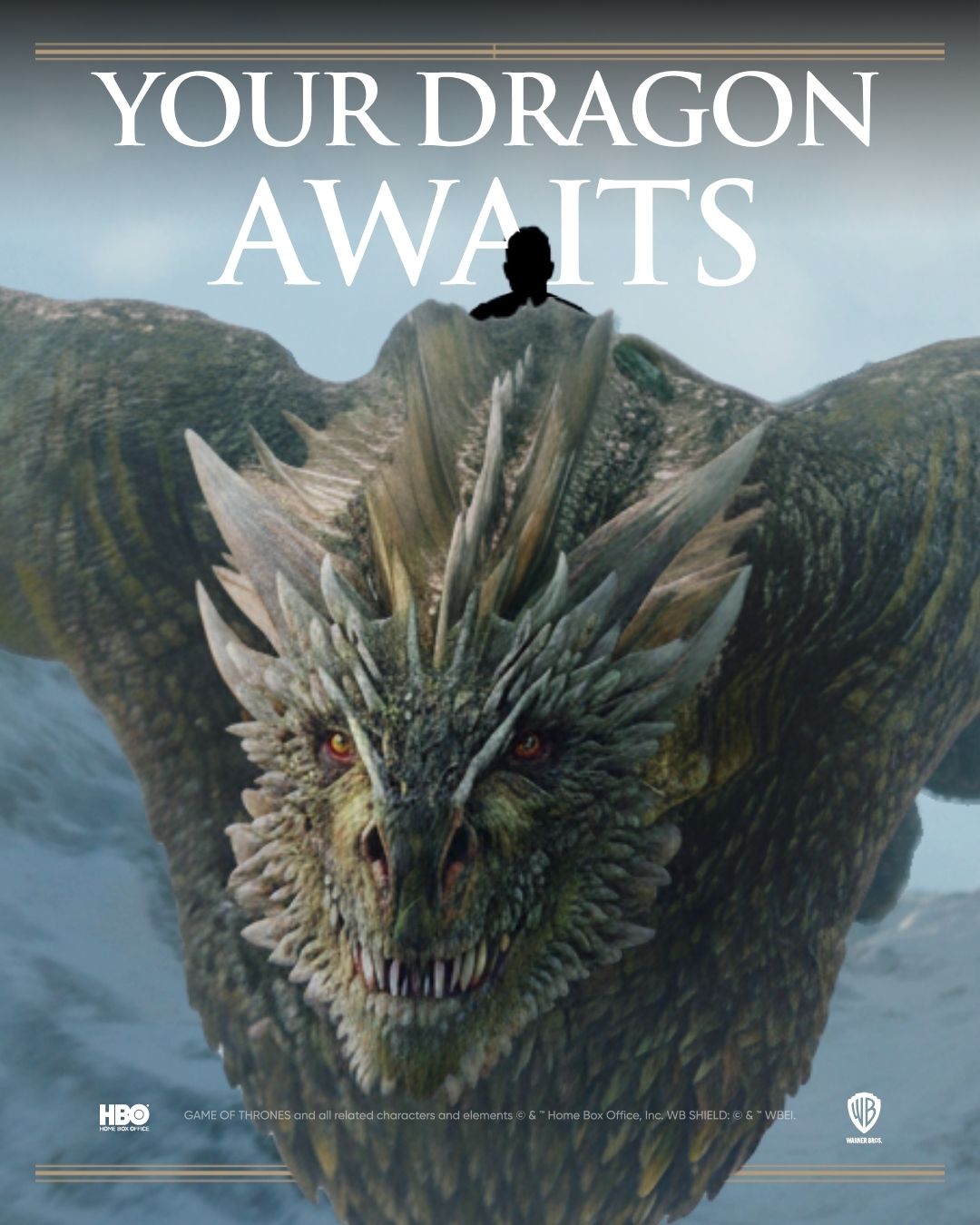 Poster de la nueva atracción del tour, un viaje en dragón