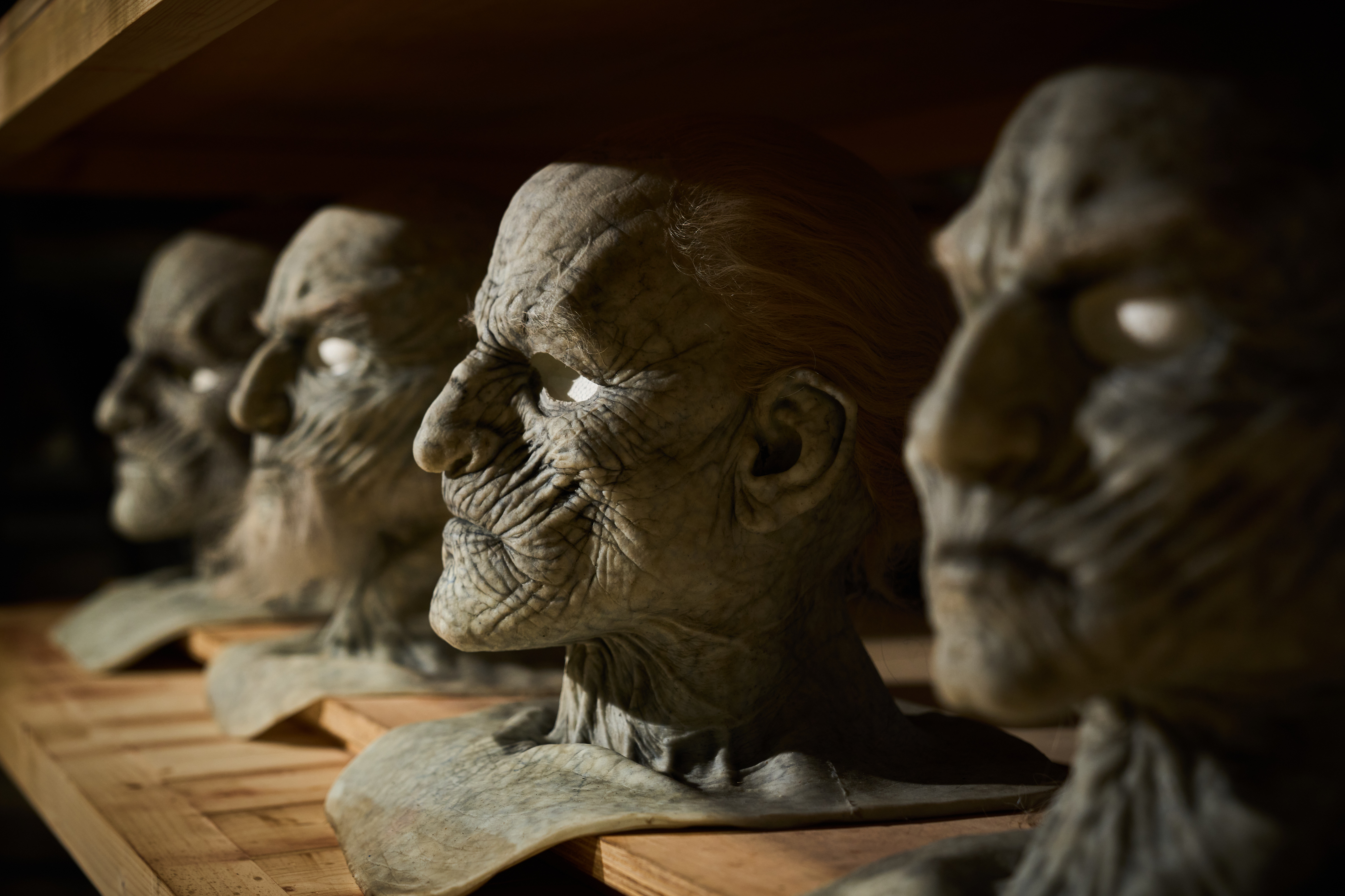 Image of prosthetic masks at the GOT Studio Tour