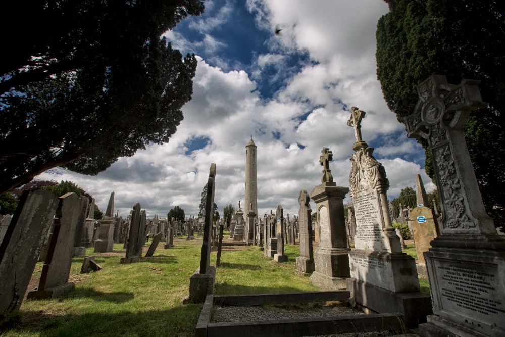 Glasnevin Cemetery a photo of gravestones in a cemetery