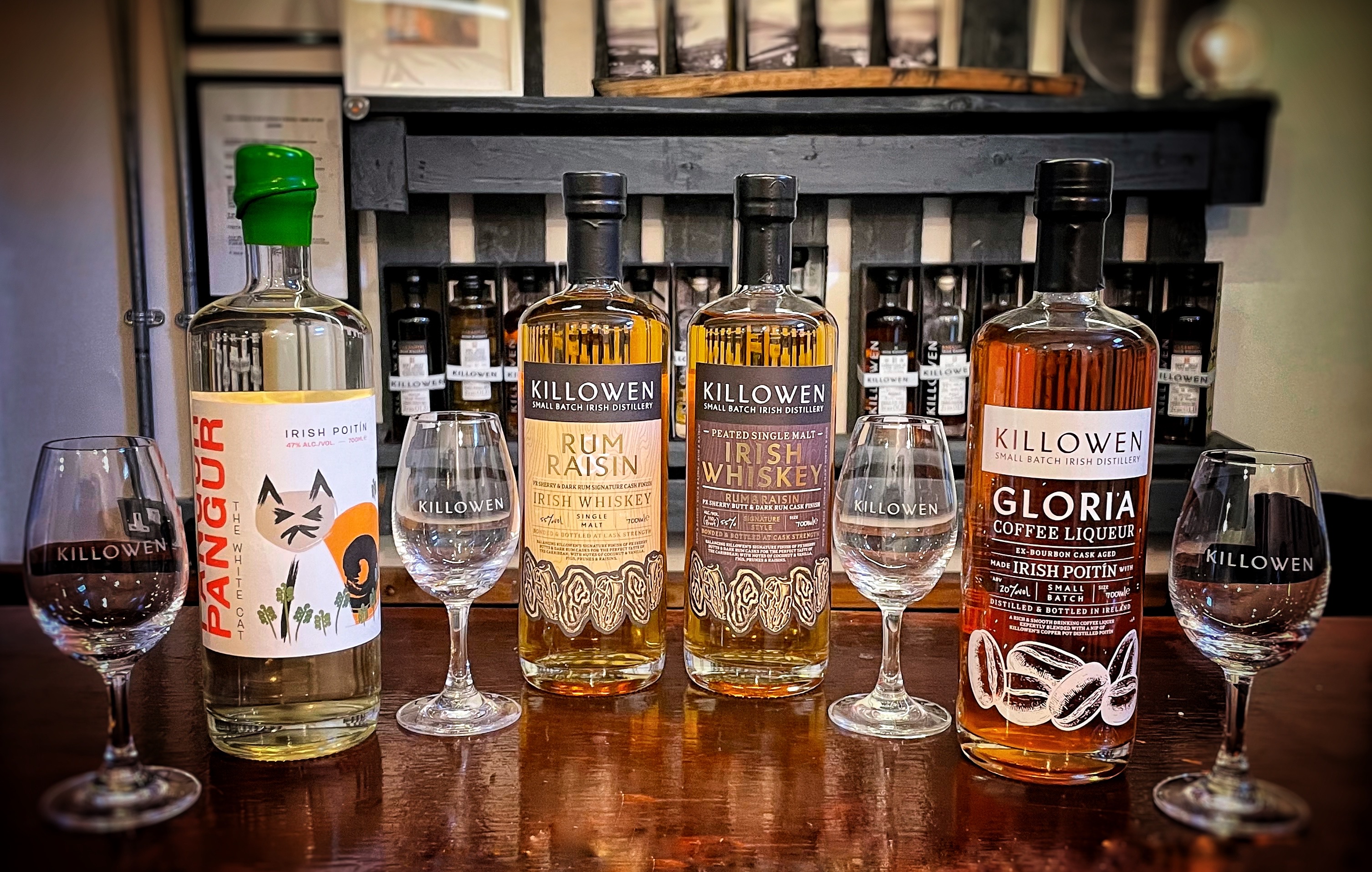 Image of Killowen Distillery Product Line up