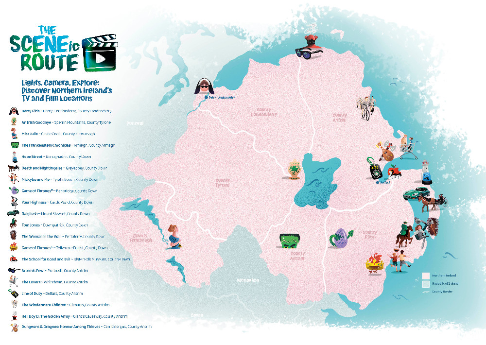 Map of The SCENEic Route, Northern Ireland