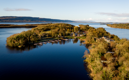 aerial view lusty beg island kesh co fermanagh