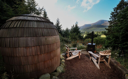 seating with view at glamping pod enniskeen estate